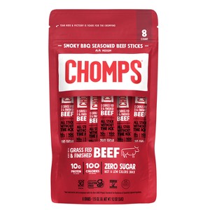Chomps Snack Sticks Smoky BBQ Beef Sticks - 9.2oz/8ct - 1 of 4