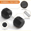 PVC Hex Dumbbell Weight Set, Exercise & Fitness Dumbbells for Muscle Toning, Strength Building & Full Body Workout, 40LBS Pairs - 3 of 4