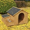 Wooden Dog House, Dog Crate For large dog breeds, Cabin Style Raised Dog Shelter with Asphalt Roof - 3 of 4