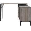 CAVINAS Home Office Desk L-Shape Writing Desk with Storage Cabinet and Sliding Barn Door for Work - 2 of 4