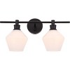 Elegant Lighting Gene 2 light Black and Frosted white glass Wall sconce - 4 of 4