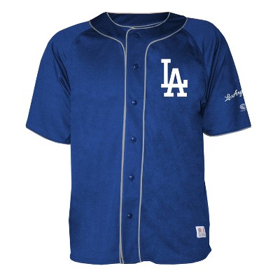 Mlb Los Angeles Dodgers Men's Short Sleeve Button-down Jersey : Target