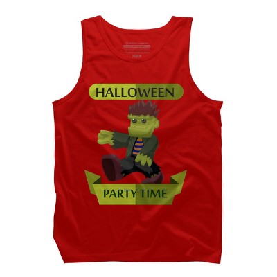 Men's Design By Humans Happy Halloween gift for kid cute Frankenstein By thientd87 Tank Top