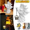 Cracker Barrel Ghost Halloween Witch Ornament with Lantern Energy Saving Resin Statue for Garden Courtyard Decor Sun-Solar - 2 of 4