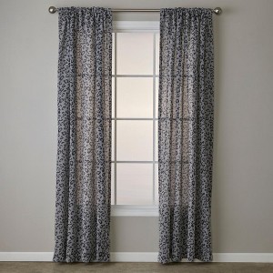 SKL Home By Saturday Knight Ltd Cheetah Spot Window Curtain Panel - Charcoal - 1 of 4