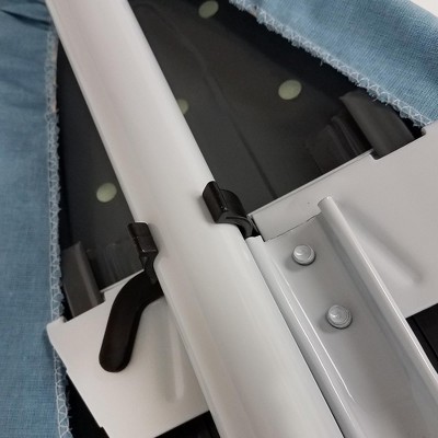Compact Light Blue T-Leg Ironing Board with Cotton Cover