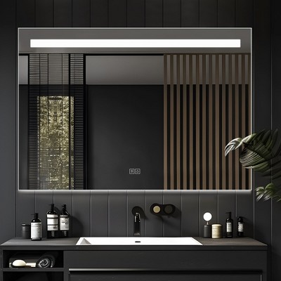 Dovelina Rectangle Bathroom Vanity Mirror LED Mirror with Defog