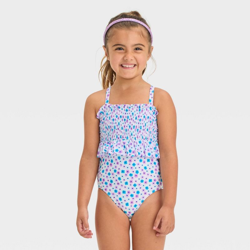 Toddler Girls' Smocked One Piece Swimsuit - Cat & Jack™, 1 of 7