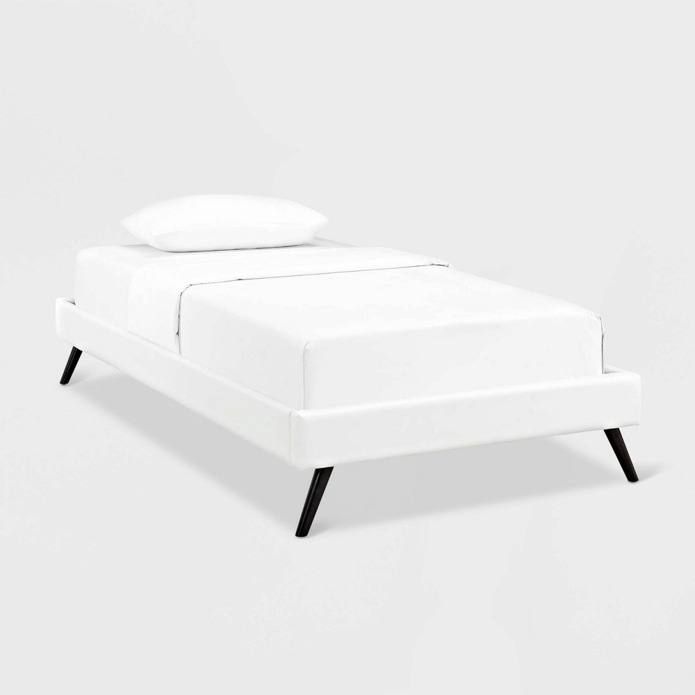 UPC 889654000815 product image for Twin Loryn Vinyl Twin Bed Frame with Round Splayed Legs White - Modway | upcitemdb.com