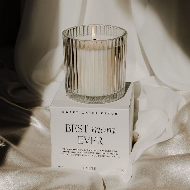 Sweet Water Decor Best Mom Ever 11oz Ribbed Candle with Gift Box, 3 of 5
