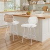 Art Leon Comfortable Fabric Mid-century Modern Swivel Barstool with Wood Back and Metal Frame - 3 of 4