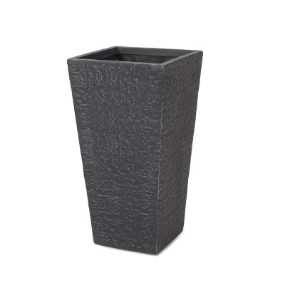 Maggift Planter, Floor Standing Rectangular Planter, Modern Design Outdoor Planter for Garden, Patio Door, Black, 15.5"*15.5"*29.75"