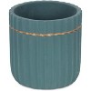 Cheung's Aurine Round Gold Trimmed Ridged Ceramic Pot - Large - Blue - 3 of 3