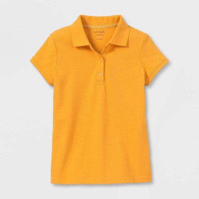 Girls' Short Sleeve Pique Uniform Polo Shirt - Cat & Jack™ Gold