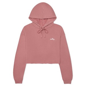 Dalix Salty Embroidery Fleece Hoodie Cropped Long Sleeve Drawstring Fall Spring Womens - 1 of 4