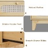 Nasitip 3 Drawer Wood Dresser, Rattan Nightstand Bedside Table for Bedroom,Living Room - 3 of 4