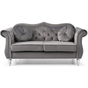 TiramisuBest Stylish Navy Blue Loveseat, Modern Upholstered Sofa Perfect for Contemporary Homes - 1 of 4