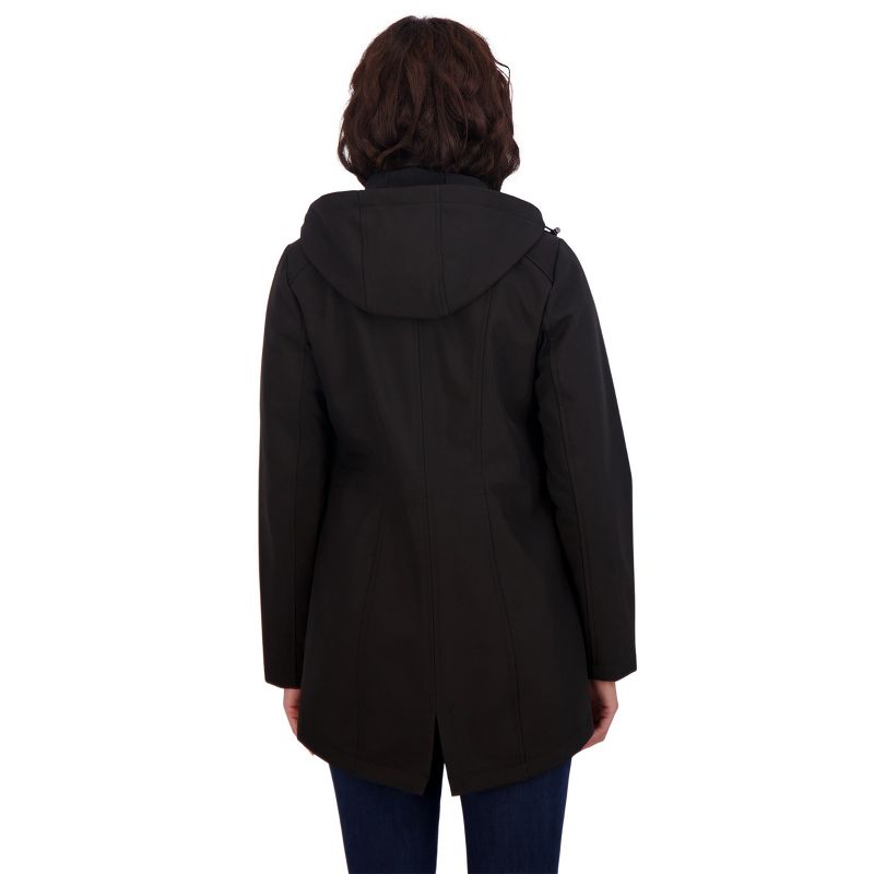 Women's Softshell Long Anorak Jacket, Waterproof and Hooded Windbreaker Raincoat - S.E.B. By SEBBY, 4 of 5
