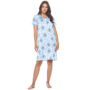 Casual Nights Women's Super Soft Yummy Nightshirt, Short Sleeve Nightgown, Night Dress with Fun Prints & Patterns - 1 of 4