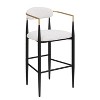 CAVINAS Polyester Bar Stools Set of 2,Upholstered Counter Stools with Backs and Iron Legs,Kitchen Chair for Kitchen Island - 4 of 4