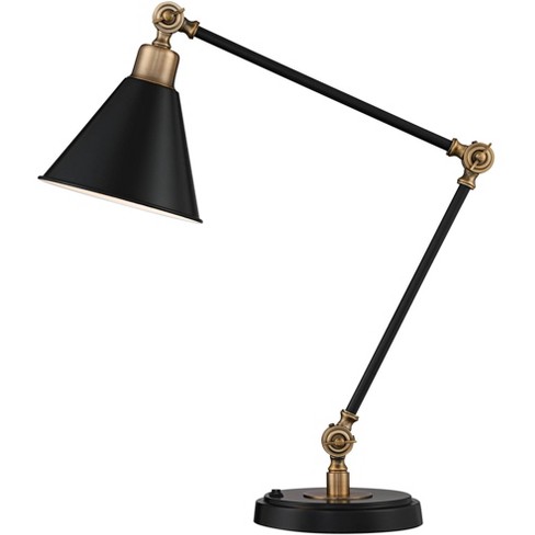 360 Lighting Modern Desk Table Lamp With Usb Charging Port Adjustable 26.75" High Black Antique Brass For Bedroom Office : Target