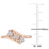 EVERLY JEWELRY | Rose Plated Sterling Silver 1/10 CT TW Diamond Fashion Ring - 4 of 4