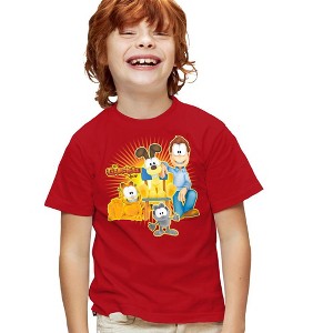 Boys' Garfield Say Cheese T-Shirt Red Large - 1 of 4