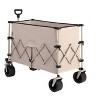 Grungis Heavy Duty Foldable Wagon Cart,Shopping Cart with Big All-Terrain Beach Wheels & Drink Holders,Utility Cart for Camping,Shopping - 2 of 4