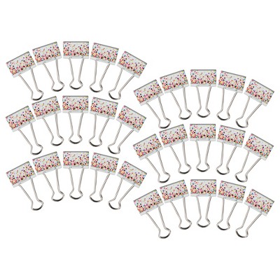 Teacher Created Resources® Confetti Binder Clips, Medium, 8 Per Pack, 6 Packs