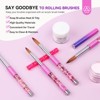 Saviland 4-Pc Acrylic Sculpt Set: #8/10/14/16 Brushes w/Holder - Core Artist's Essentials for Extensions & 3D Art. - 4 of 4