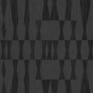 Tempaper & Co. 56 sq ft Faux Grasscloth Geo Peel and Stick Wallpaper Black - 1 of 4