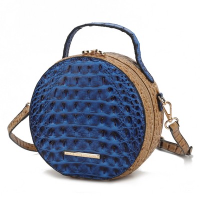 MKF Collection Ynnari Women's Crossbody Bag Croc-Embossed Chic Round by Mia K