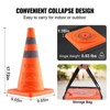VEVOR Safety Cones, 4 Pack 18 inch Collapsible Traffic Cones, Construction Cones with Reflective Collars, Wide Base and A Storage Bag - 4 of 4