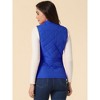 Allegra K Women's Stand Collar Lightweight Gilet Quilted Zip Vest - 4 of 4