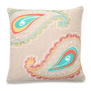 Ashbury Spring Embroidered Paisley Decorative Pillow - Levtex Home