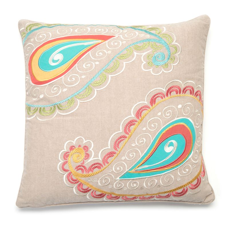 Ashbury Spring Embroidered Paisley Decorative Pillow - Levtex Home, 1 of 4