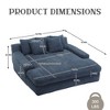 MOONMISS Chenille 2-seater lazy sofa With 5 back pillows,Comfy Sofa- Deep Seat Couch for Living Room,Club - 2 of 4