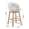 SKRAN 33.25"  Swivel Bar Stools with Backs Set of 2 Upholstered with Button-Tufted Backrest, Rubberwood Frame,for Home Bar, Kitchen Counter - 3 of 4