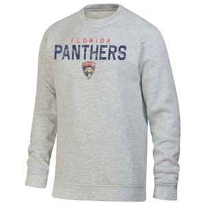 NHL Florida Panthers Men's Long Sleeve Ash Gray Crew Neck Fleece Hooded Sweatshirt - 1 of 3
