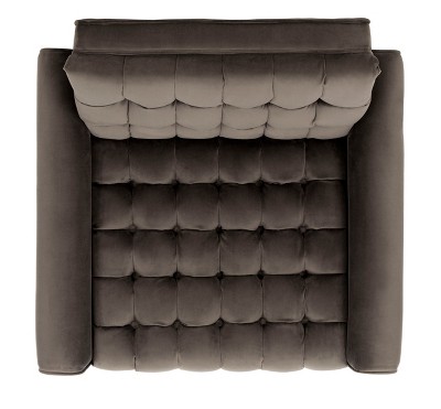 Shale Velvet Lawson Accent Chair with Black Wood Legs