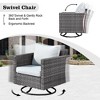 Venice 10pc Wicker Outdoor Patio Furniture Set Conversation Sofa with a Metal Fire Pit, Swivel Chair and Cushions - 4 of 4