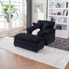 NicBex 56.33" Corduroy Single Sofa Chair with a Ottoman & 2 Toss Pillows, Deep Seat Couch for Living Room, Modular Sectional Sofa - 2 of 4