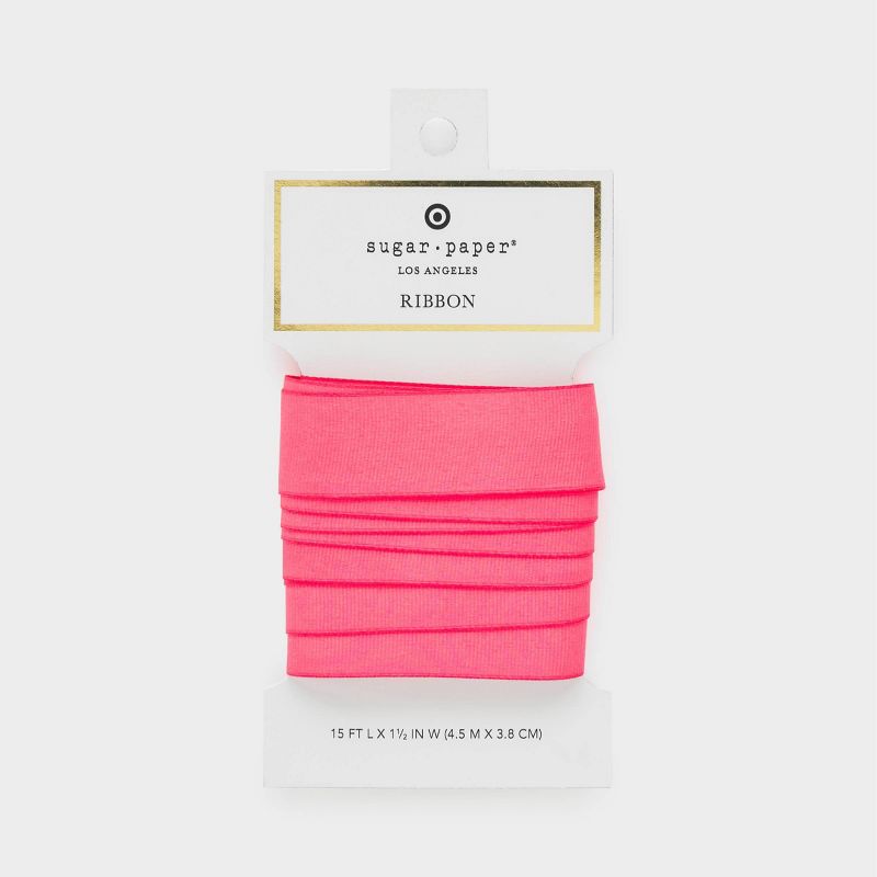 1&#34; Neon Pink Grosgrain Ribbon Paddle Pink - Sugar Paper&#8482; + Target, 1 of 9