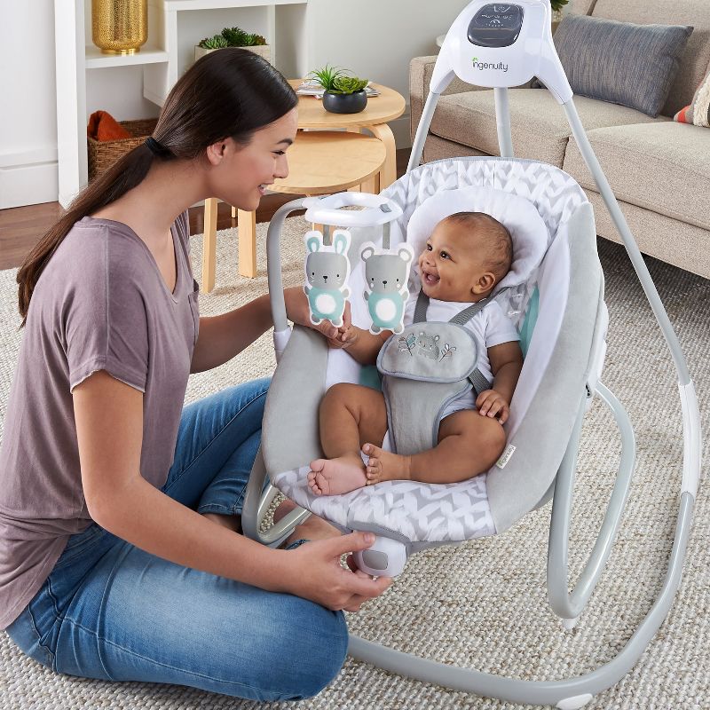 Ingenuity 2-in-1 Multi-Direction Compact Baby Swing &#38; Rocker with Vibrations - Raylan, 3 of 24