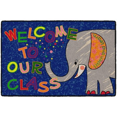 2'x3' Rectangle Indoor and Outdoor Elephants Nylon Accent Rug Multicolored,Green - Flagship Carpets