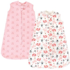 Hudson Baby Infant Girls Premium Quilted Sleeveless Sleeping Bag and Wearable Blanket, Girls Forest - 1 of 3