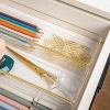 Martha Stewart 9" x 3" 8pc Plastic Stackable Office Desk Drawer Organizers with Gold Trim Clear: Drawer Organization Set - 4 of 4