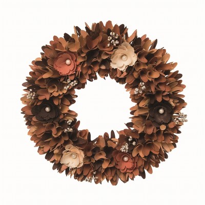 Transpac Foam 17.72 in. Multicolor Harvest Curl and Berry Wreath