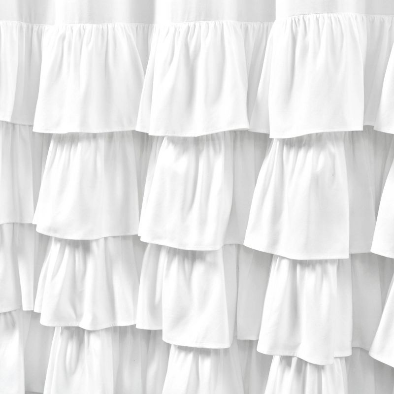 72&#34;x72&#34; Allison Ruffle Shower Curtain White - Lush D&#233;cor, 4 of 6