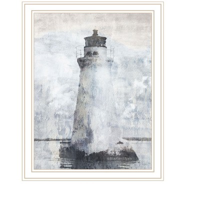 HomeRoots Lighthouse White Framed Print Wall Art